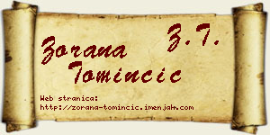 Zorana Tominčić vizit kartica